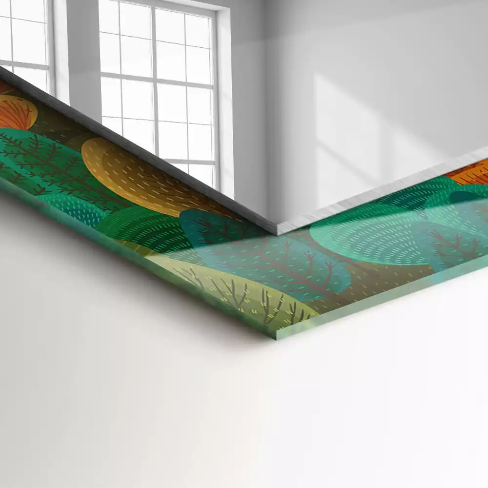 Specchio rettangolare decoro Alberi autunnali