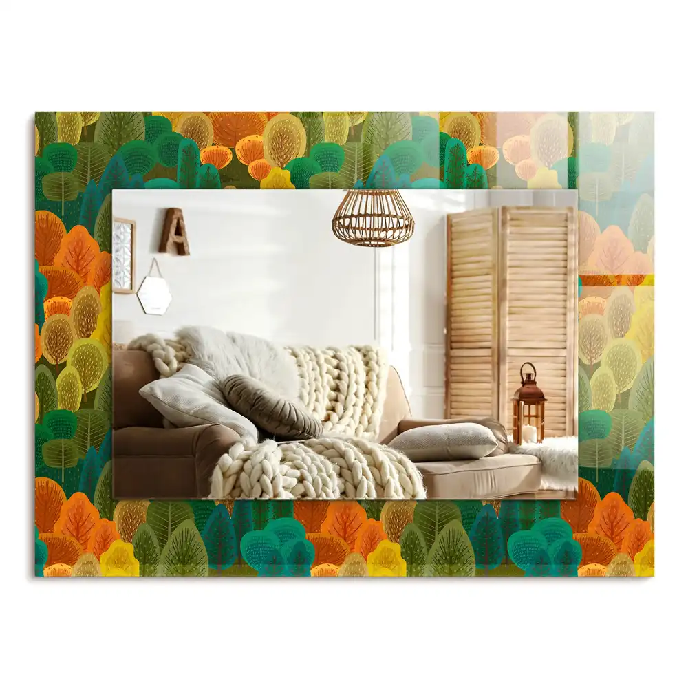 Specchio rettangolare decoro Alberi autunnali