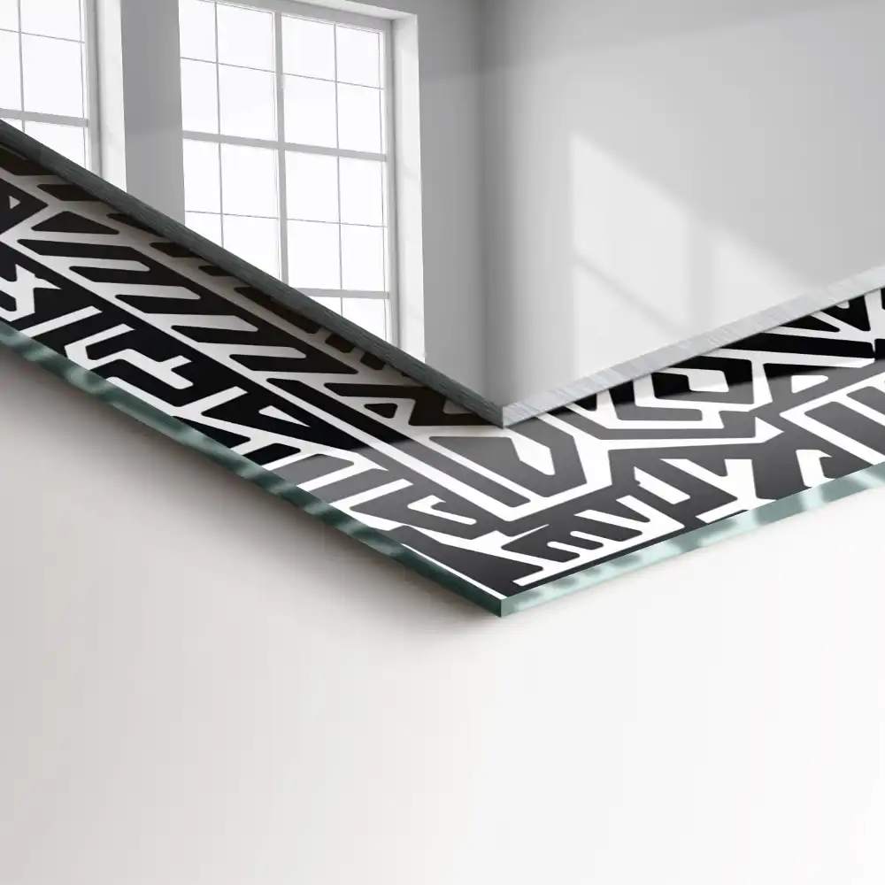 Specchio rettangolare stampato Motivo geometrico