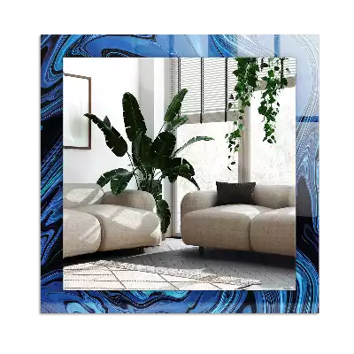Specchio rettangolare stampato Modello blu astratto