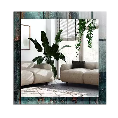 Specchio rettangolare decoro Tavole verdi in legno