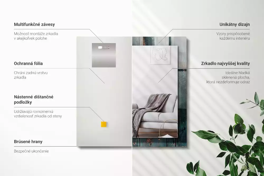 Specchio rettangolare decoro Tavole verdi in legno