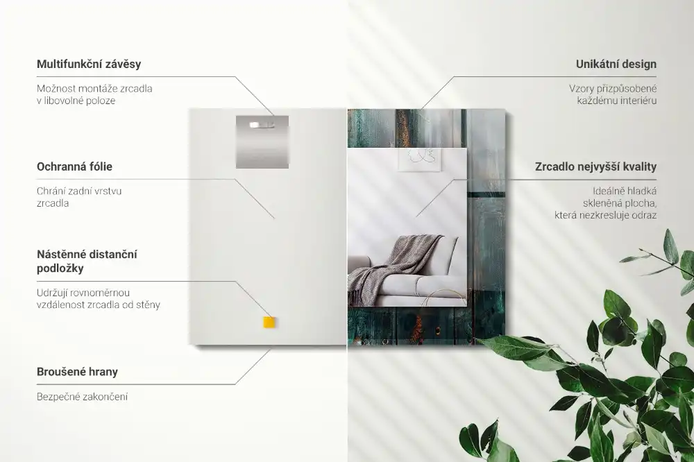 Specchio rettangolare decoro Tavole verdi in legno