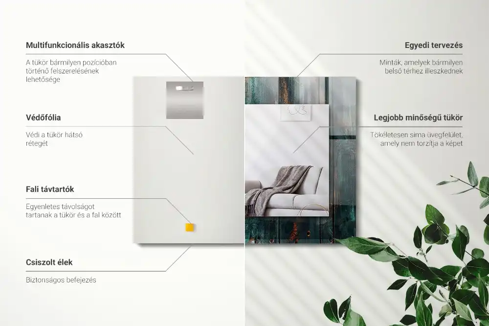 Specchio rettangolare decoro Tavole verdi in legno