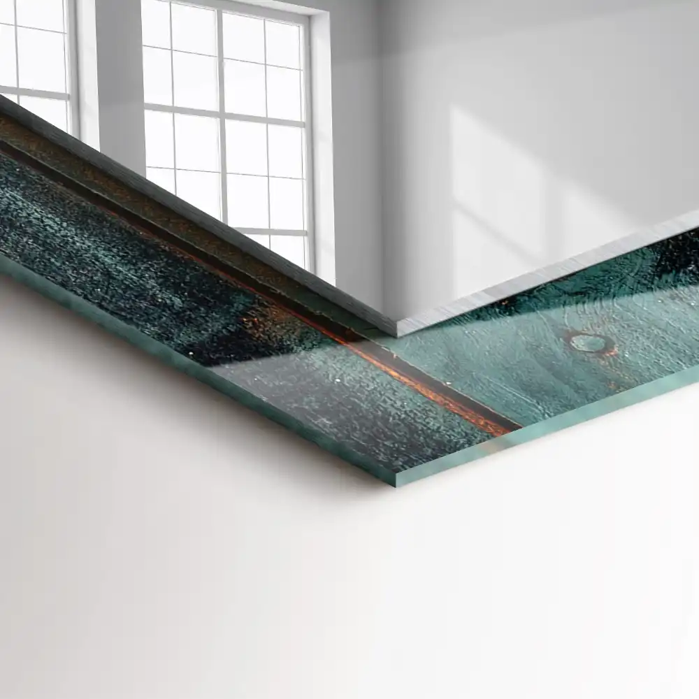 Specchio rettangolare decoro Tavole verdi in legno