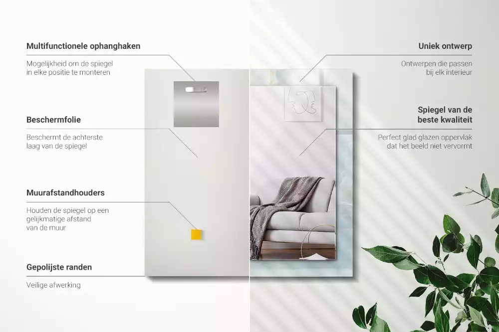 Specchio rettangolare decoro Marmo Onice Blu