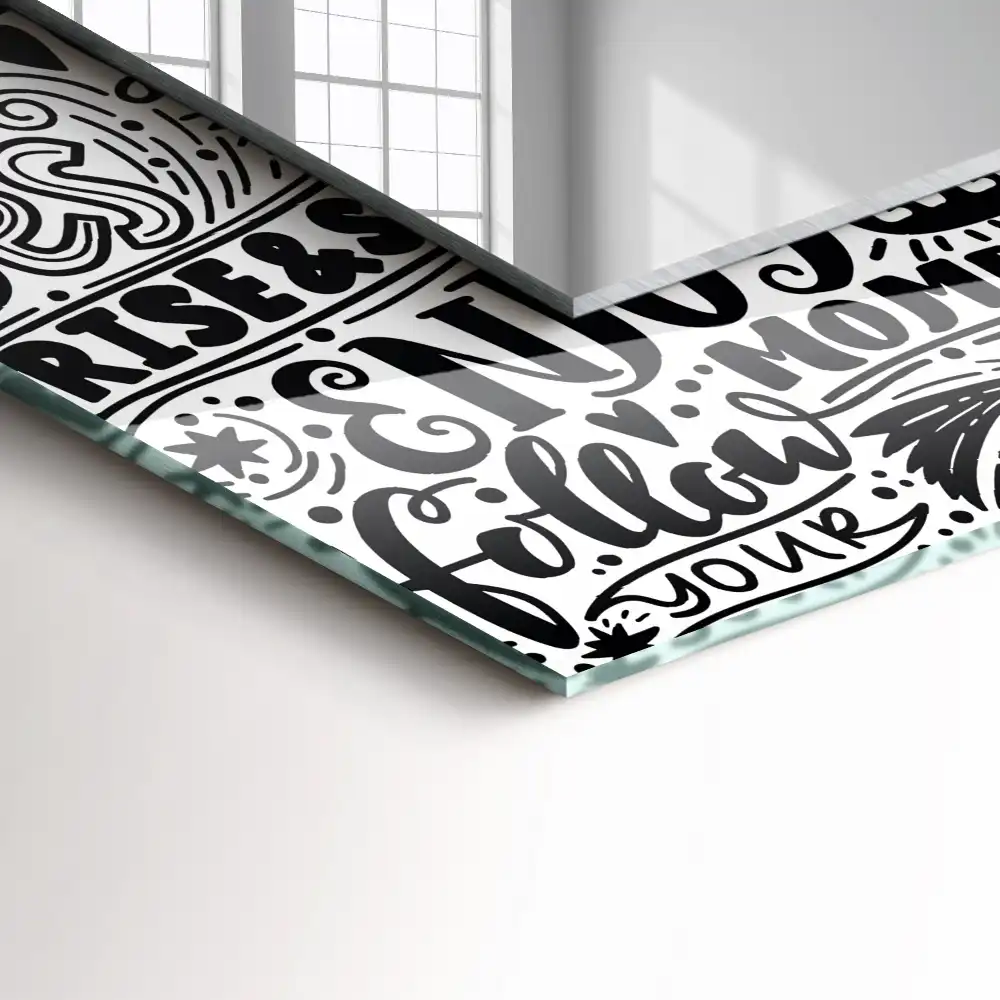 Specchio rettangolare decoro Lettering motivazionale a mano