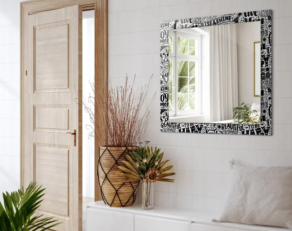 Specchio rettangolare decoro Lettering motivazionale a mano