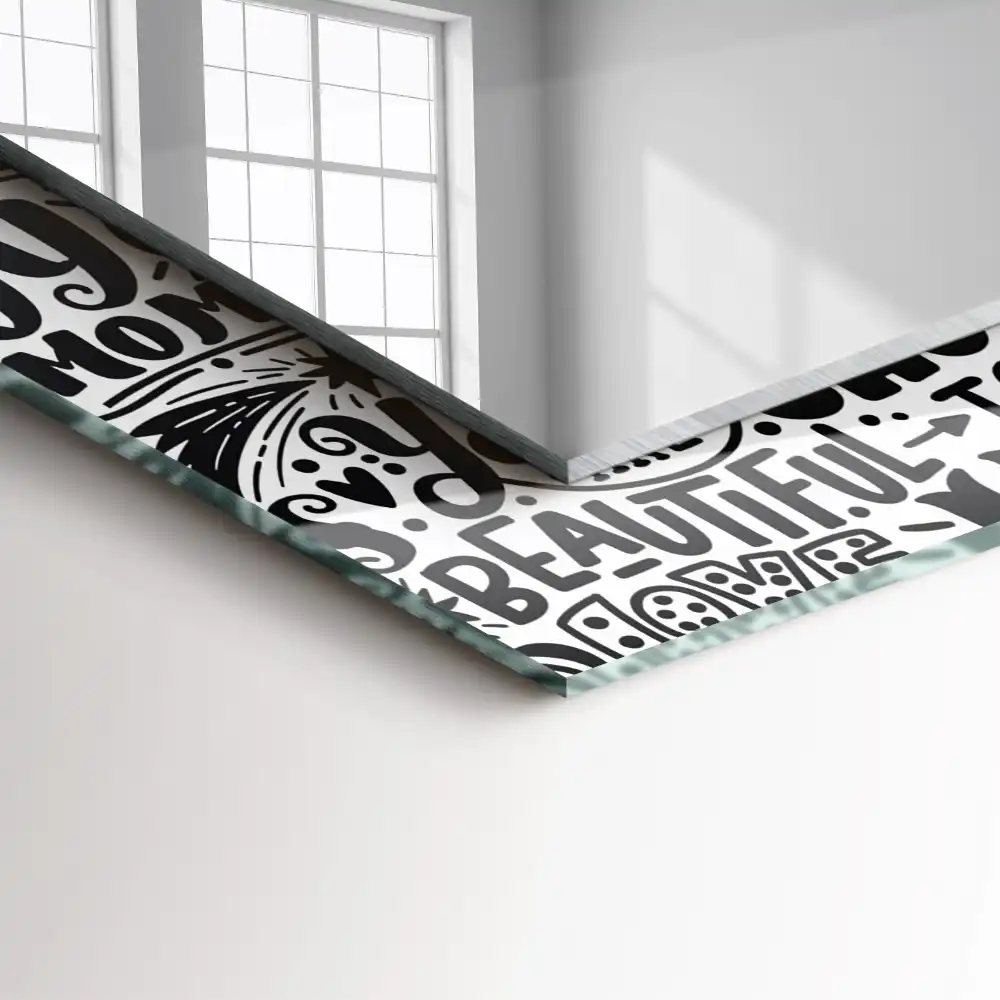 Specchio rettangolare decoro Lettering motivazionale a mano