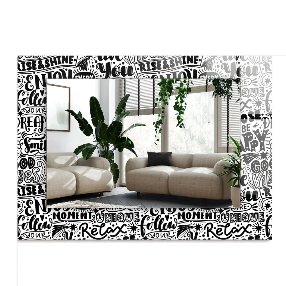 Specchio rettangolare decoro Lettering motivazionale a mano