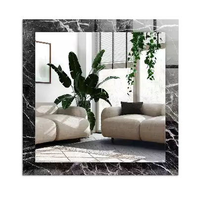 Specchio rettangolare stampato marmo nero