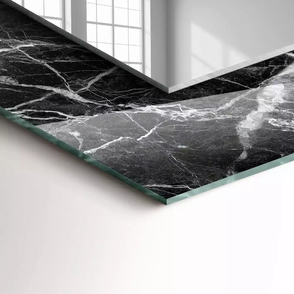 Specchio rettangolare stampato marmo nero