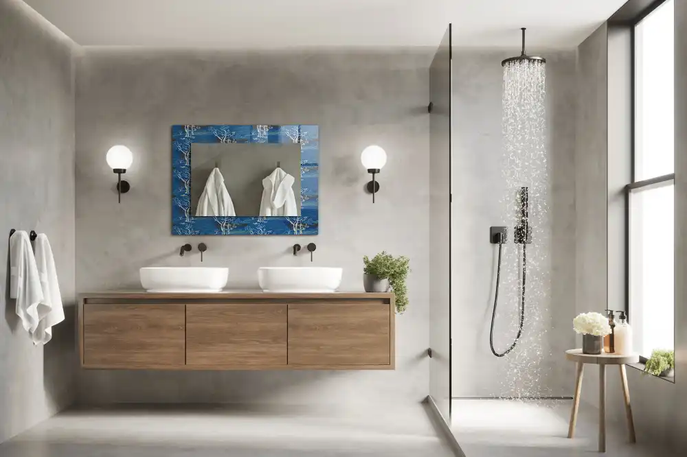 Specchio rettangolare decoro Paesaggio degli alberi