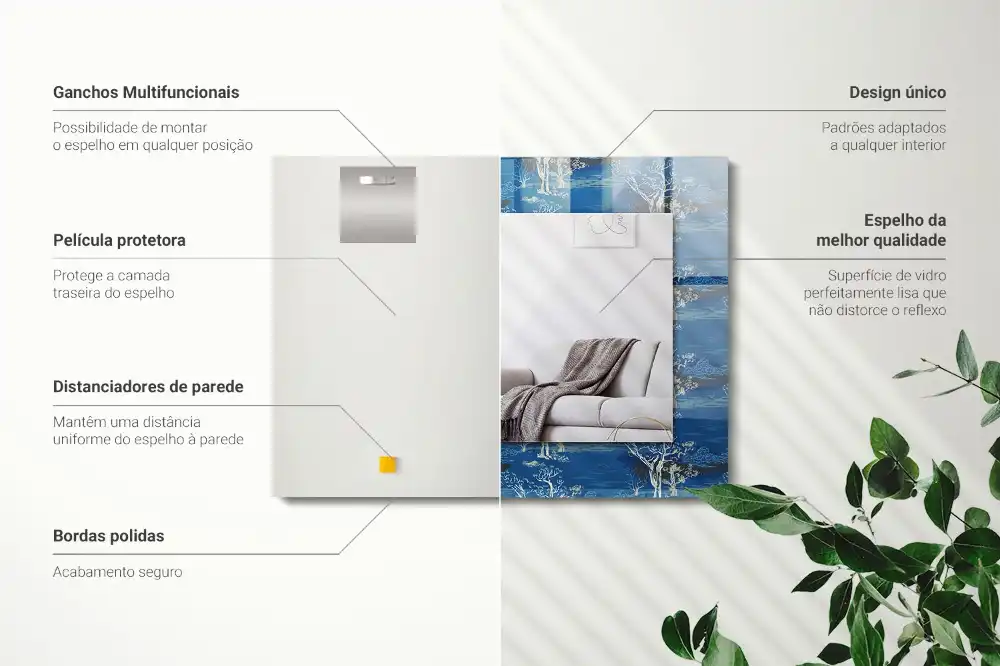 Specchio rettangolare decoro Paesaggio degli alberi