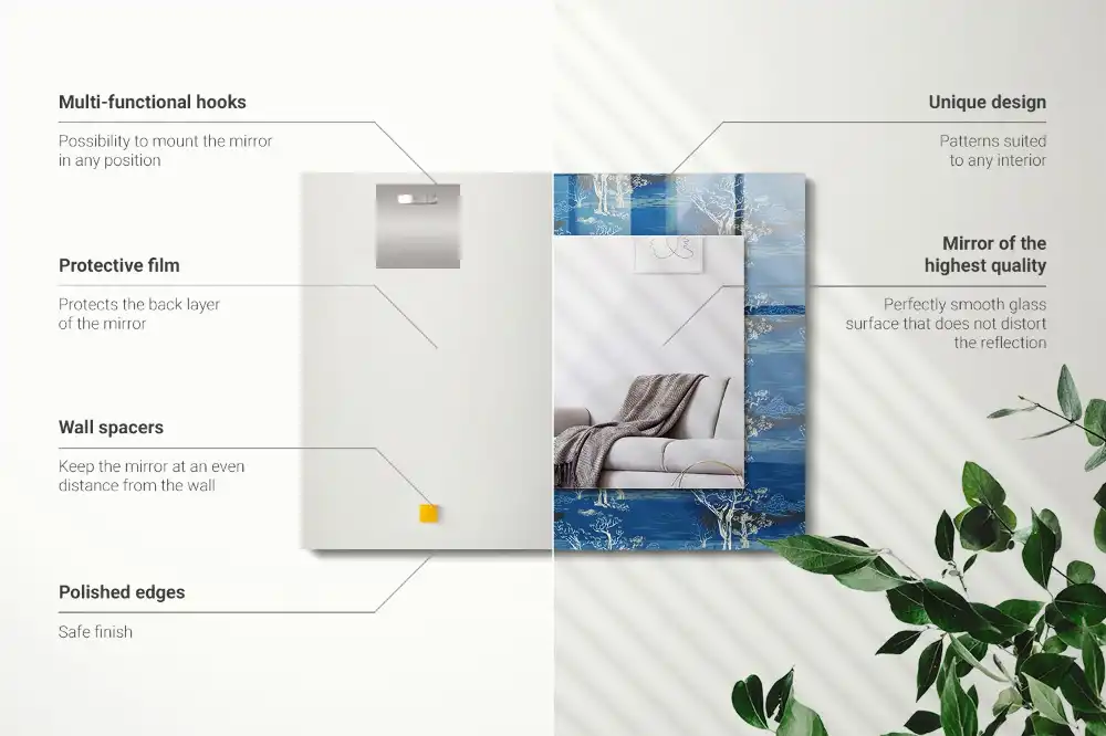 Specchio rettangolare decoro Paesaggio degli alberi