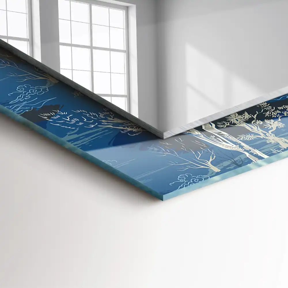 Specchio rettangolare decoro Paesaggio degli alberi