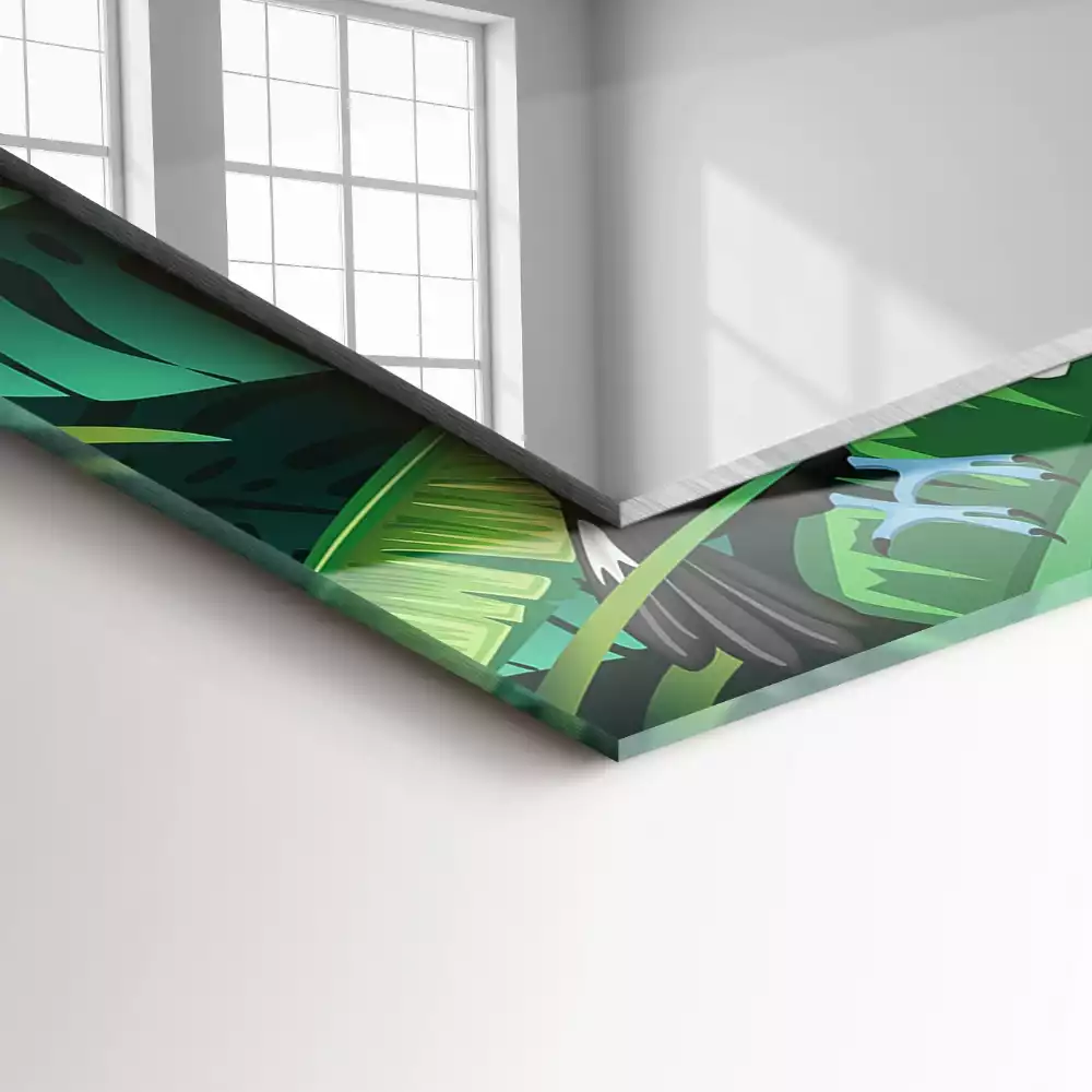 Specchio rettangolare stampato Tucani lasciano la giungla