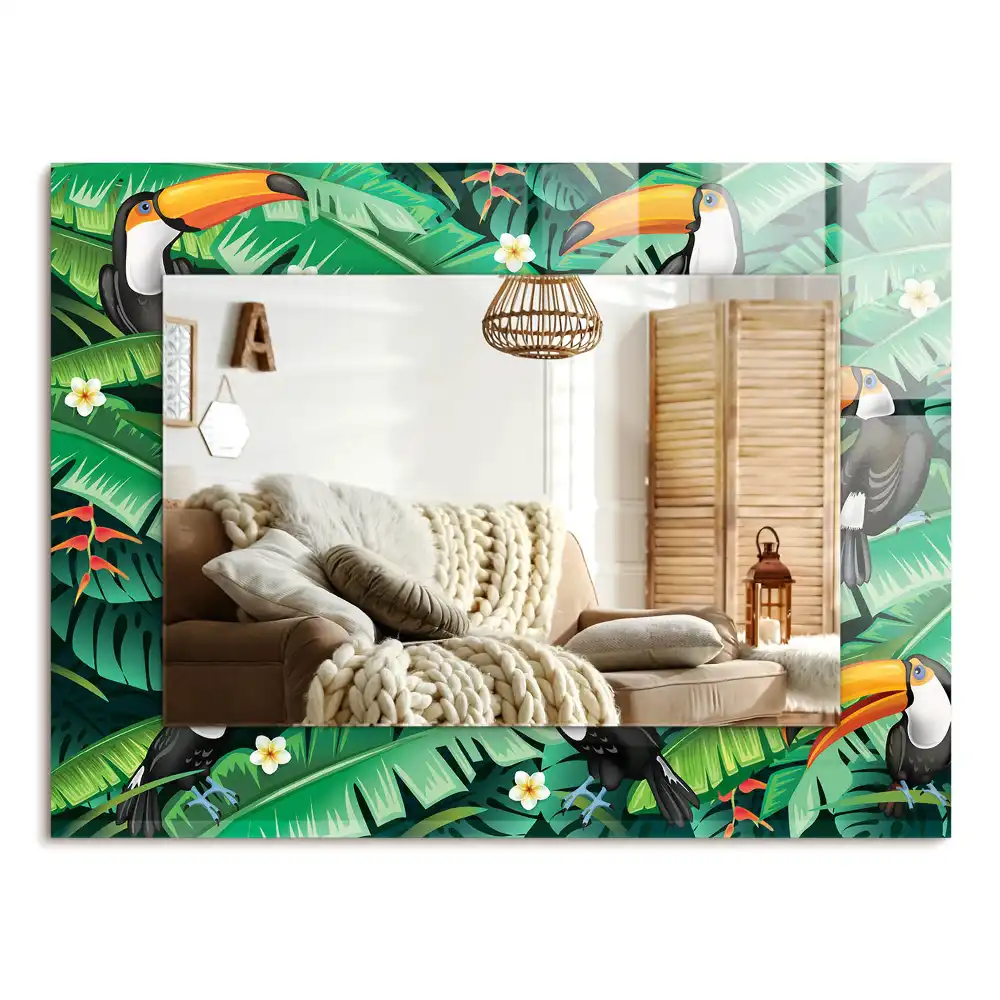 Specchio rettangolare stampato Tucani lasciano la giungla