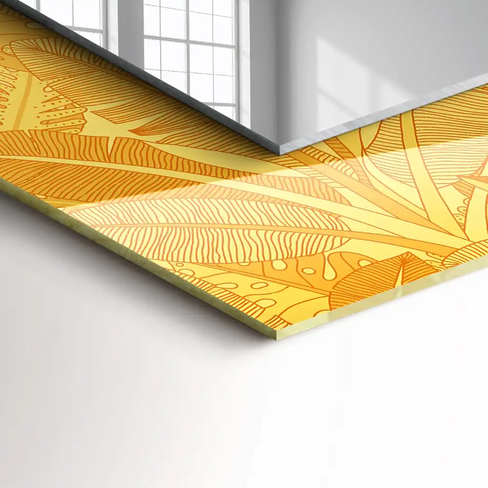 Specchio rettangolare decoro Motivo a foglie arancioni