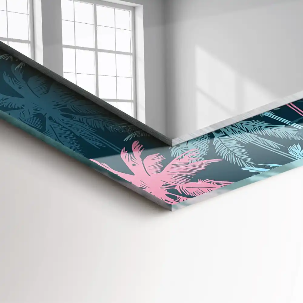 Specchio rettangolare decoro Motivo colorato di palme