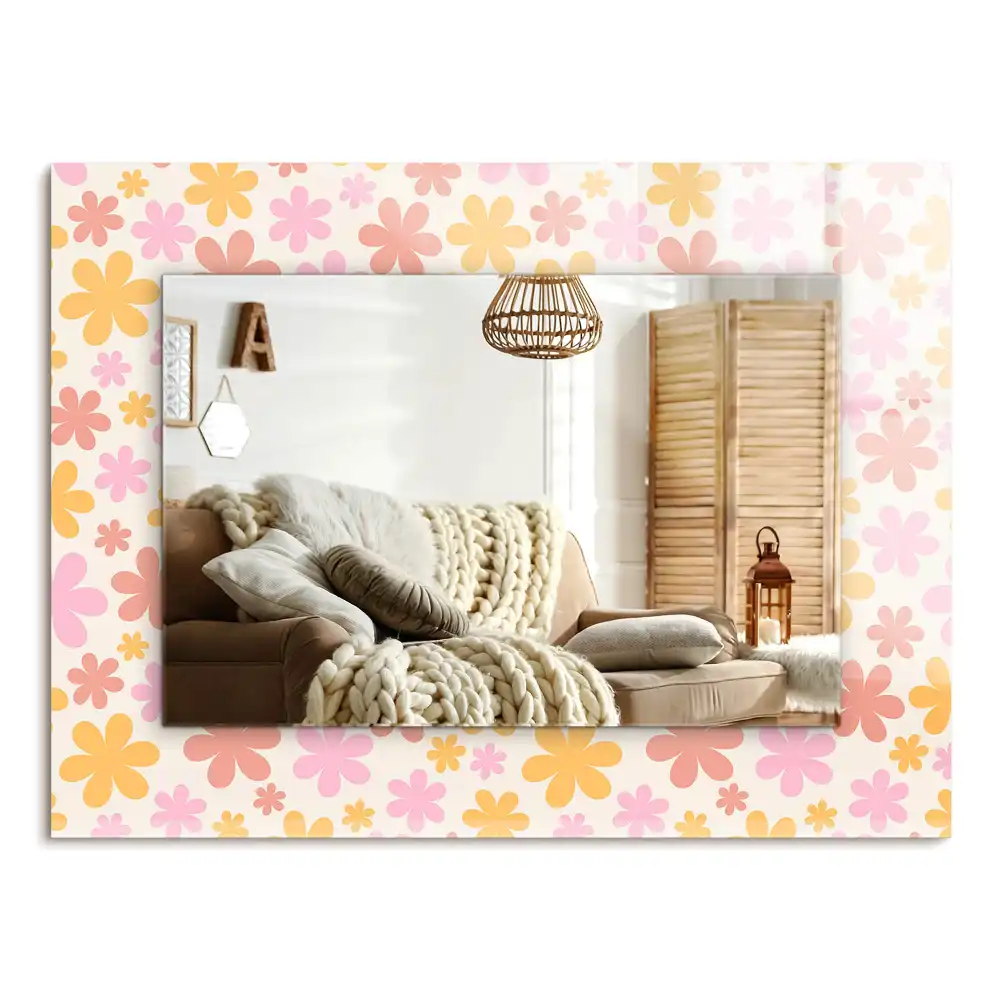 Specchio rettangolare stampato Motivo floreale