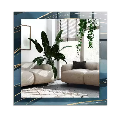 Specchio rettangolare con cornice stampata Linee astratte