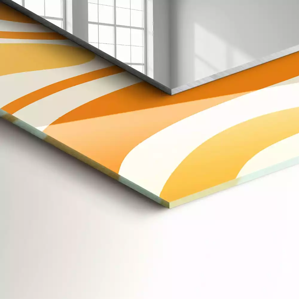 Specchio rettangolare decoro Motivi arancioni astratti