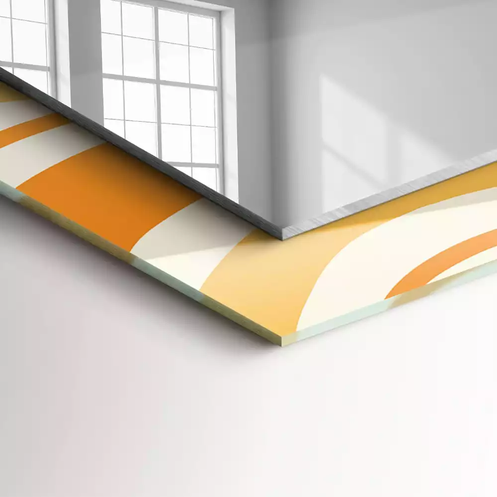 Specchio rettangolare decoro Motivi arancioni astratti