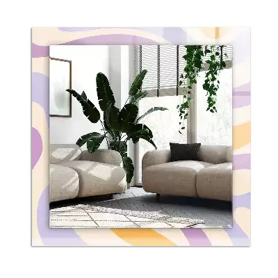 Specchio rettangolare con cornice stampata Motivi astratti colorati