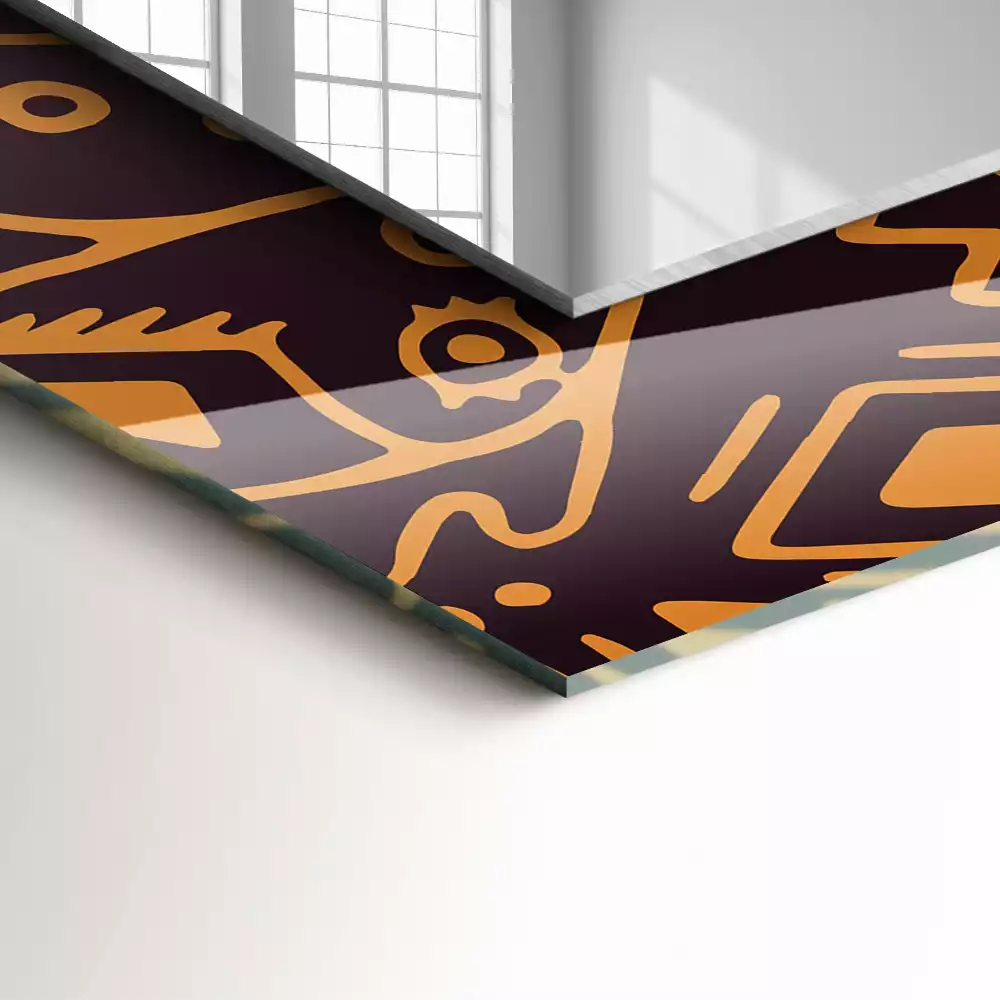 Specchio rettangolare stampato Modello etnico