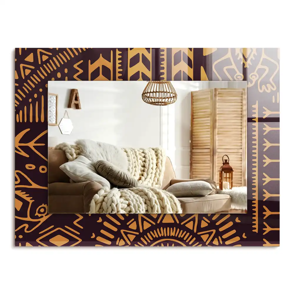 Specchio rettangolare stampato Modello etnico