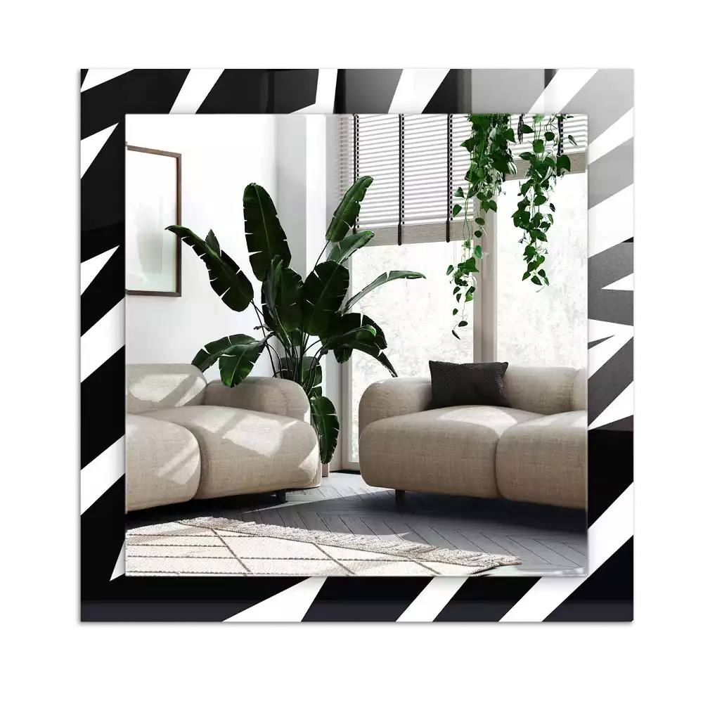 Specchio rettangolare decoro Geometria in bianco e nero