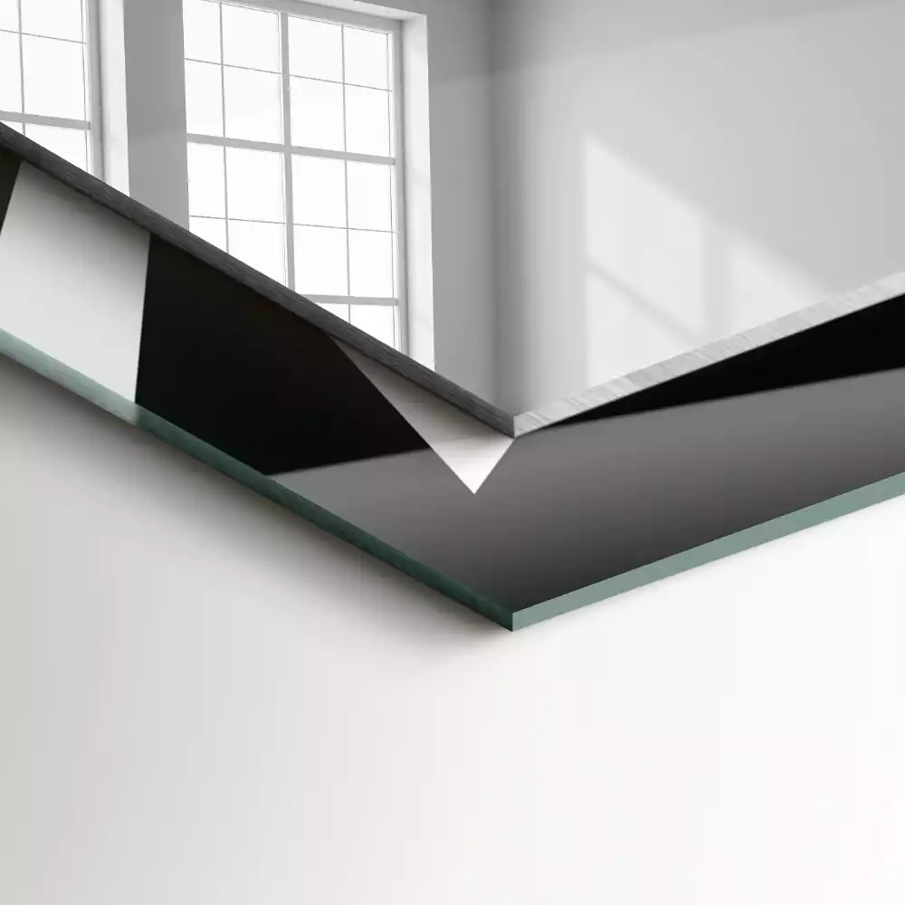 Specchio rettangolare decoro Geometria in bianco e nero