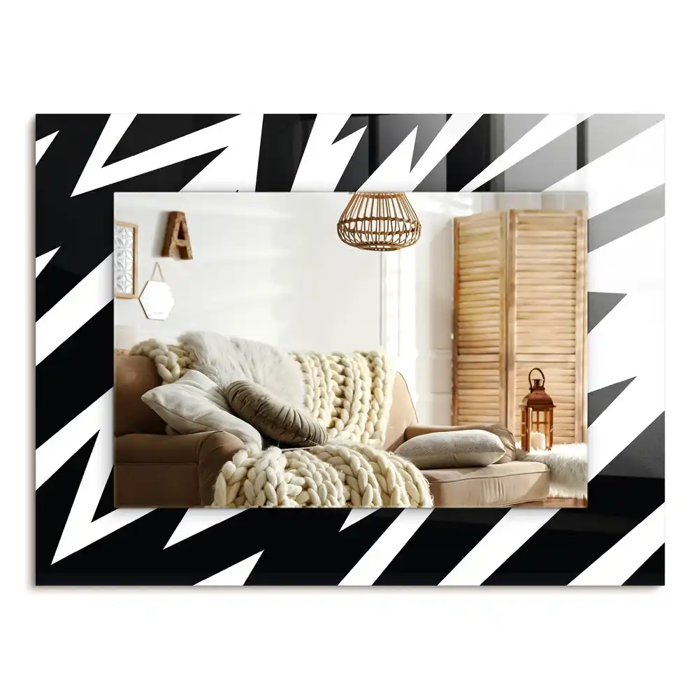 Specchio rettangolare decoro Geometria in bianco e nero