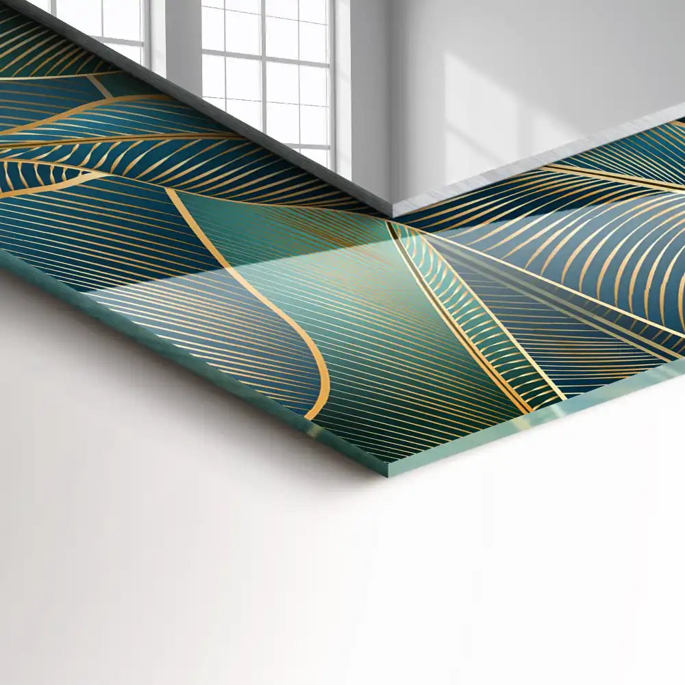 Specchio rettangolare stampato Lascia linee