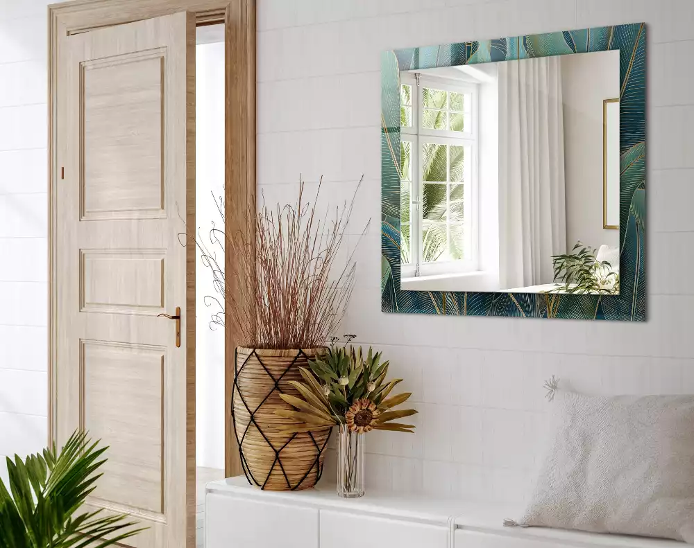 Specchio rettangolare stampato Lascia linee