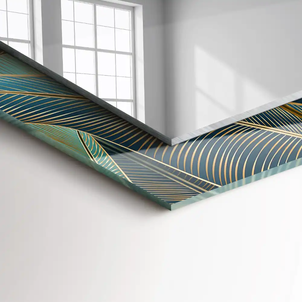 Specchio rettangolare stampato Lascia linee