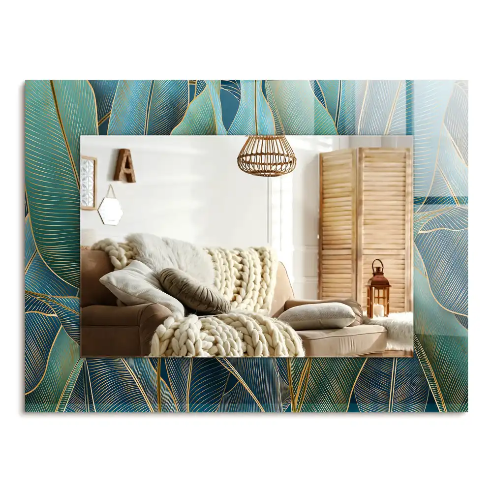 Specchio rettangolare stampato Lascia linee