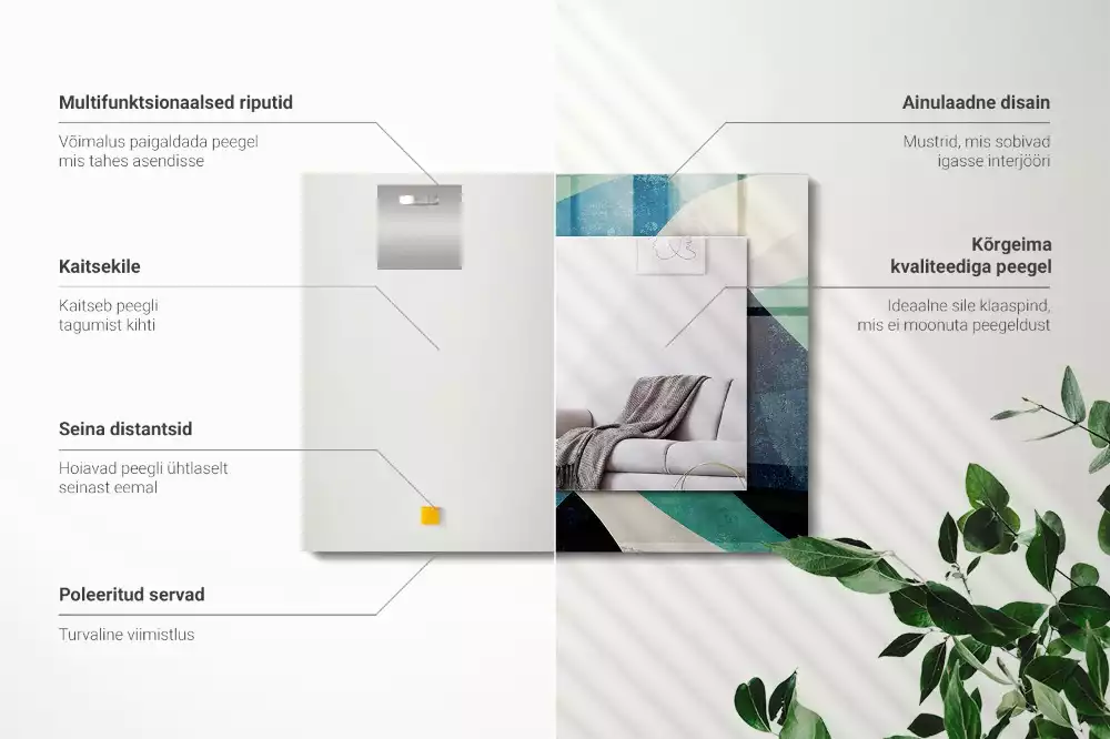 Specchio rettangolare decoro Motivi astratti colorati