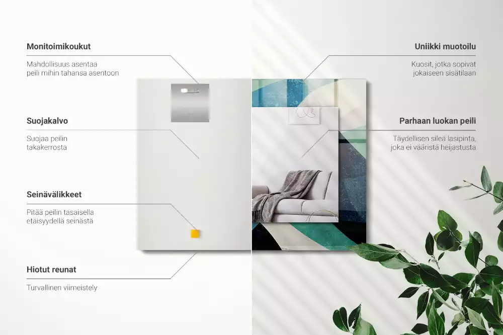 Specchio rettangolare decoro Motivi astratti colorati