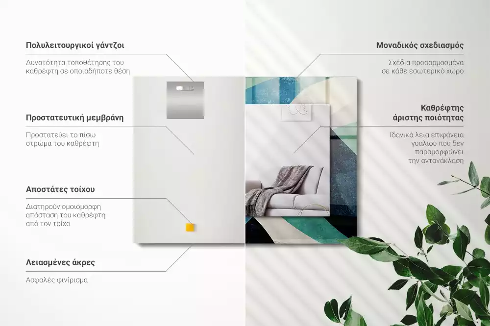 Specchio rettangolare decoro Motivi astratti colorati