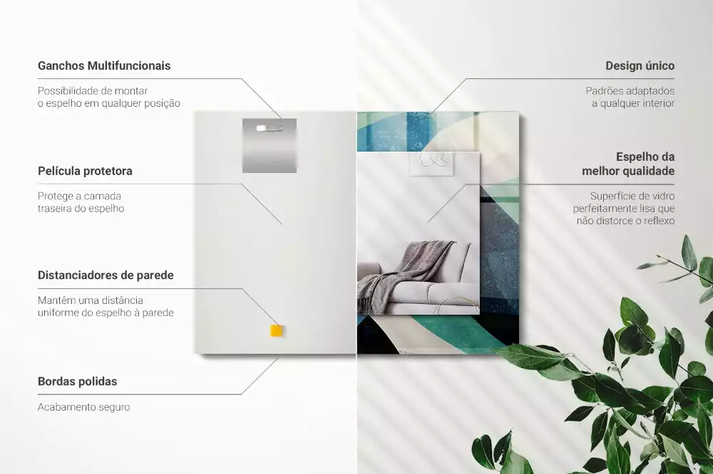 Specchio rettangolare decoro Motivi astratti colorati