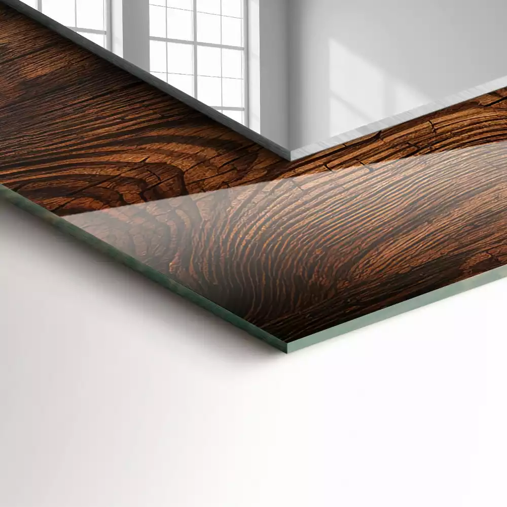 Specchio rettangolare stampato Trama della tavola di legno