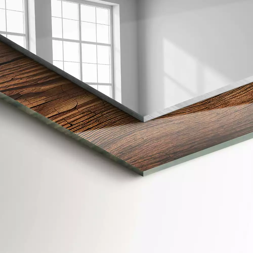 Specchio rettangolare stampato Trama della tavola di legno