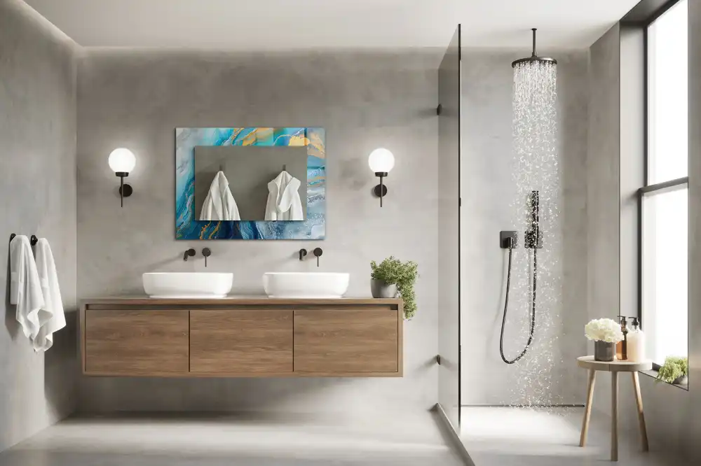 Specchio rettangolare decoro Resina di marmo astratta