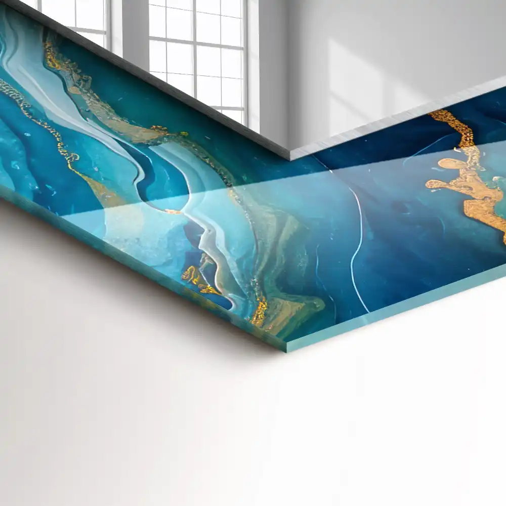 Specchio rettangolare decoro Resina di marmo astratta