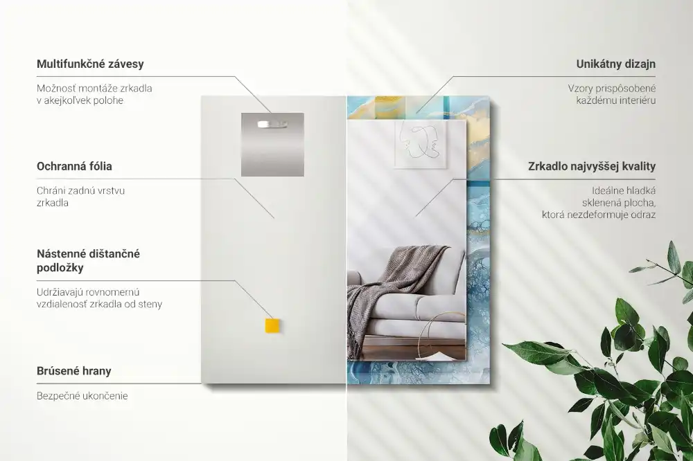 Specchio rettangolare decoro Resina di marmo astratta