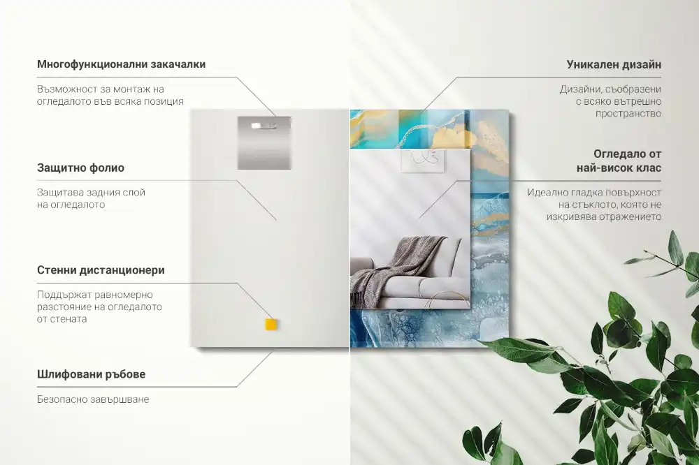 Specchio rettangolare decoro Resina di marmo astratta