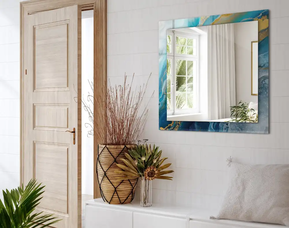 Specchio rettangolare decoro Resina di marmo astratta