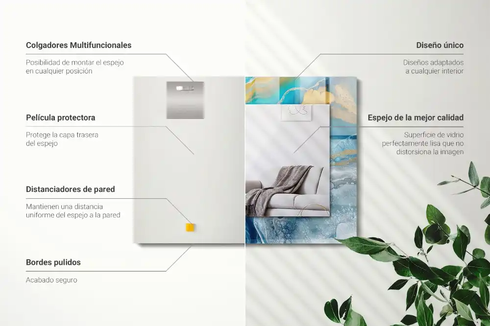 Specchio rettangolare decoro Resina di marmo astratta